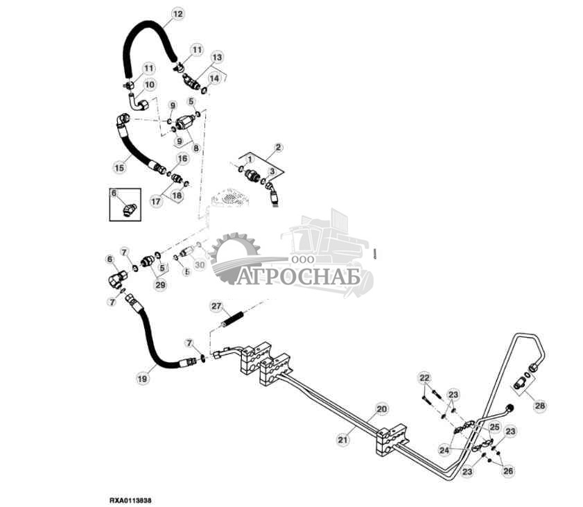 Трубопроводы клапана рулевого управления 